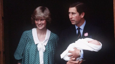 Princess Diana with Prince Charles after giving birth to Prince William in the Lindo wing.