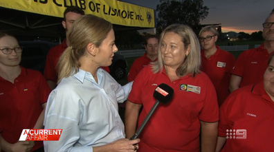 A Current Affair host Ally Langdon speaks to Coles worker Karen. 