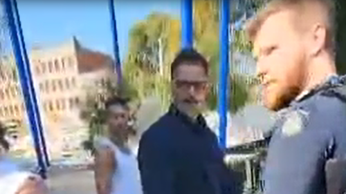 A former Married At First Sight contestant has performed a citizen's arrest to restrain a teen allegedly armed with a machete running down a Melbourne street.
