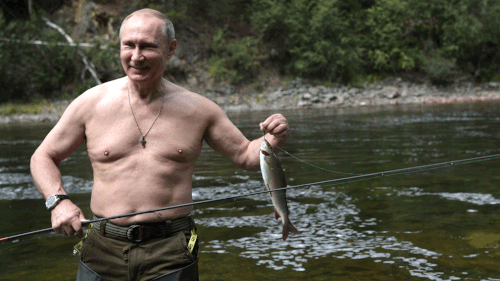 Russian President Vladimir Putin has cultivated his 'strong man' image as an outdoorsman. (AP)