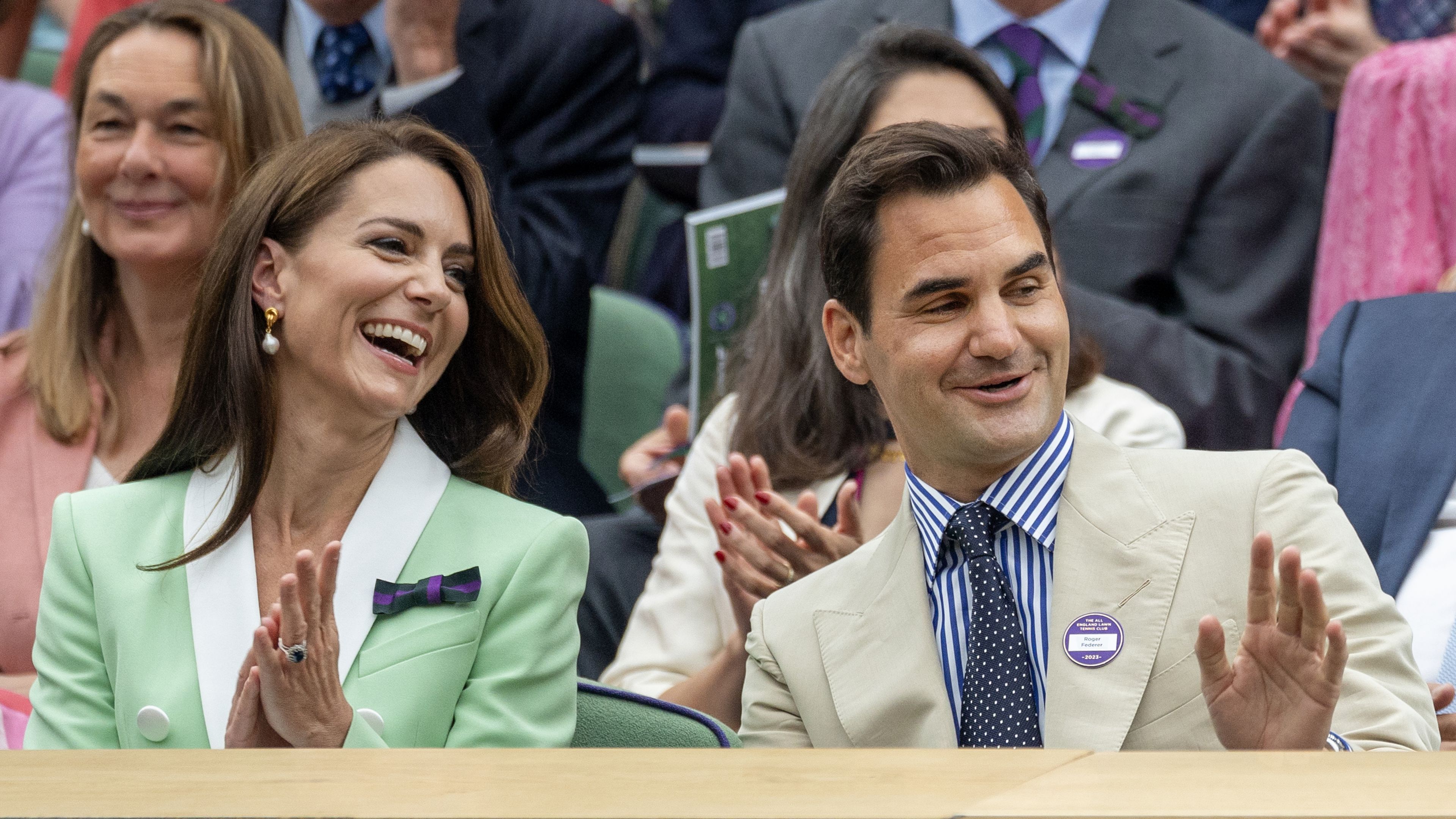Roger Federer and Princess Kate watch the action at Wimbledon.