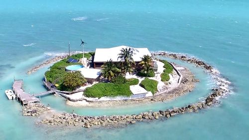 The island includes a helipad to reach the home via helicopter. (Supplied)