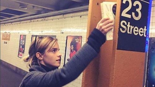 Emma Watson hides books in New York to surprise commuters 