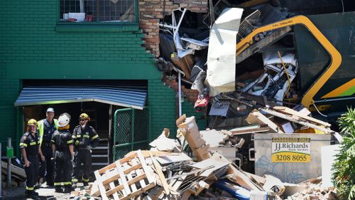 The truck ploughed into the Tentworld store this morning. (Image: AAP)