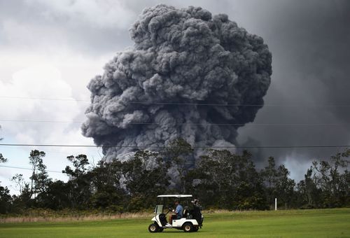 A golf buggy trundles along. (Getty)