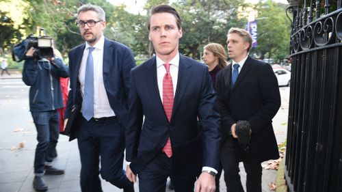 Oliver Curtis leaves the NSW Supreme Court. (AAP)