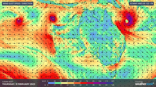 Weatherzone released this picture, saying three tropical cyclones could form off Australia by mid-week. 