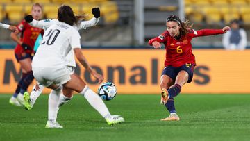 WELLINGTON, NEW ZEALAND - JULY 21: Aitana Bonmati of Spain scores her team&#x27;s second goal during the FIFA Women&#x27;s World Cup Australia &amp; New Zealand 2023 Group C match between Spain and Costa Rica at Wellington Regional Stadium on July 21, 2023 in Wellington / Te Whanganui-a-Tara, New Zealand. (Photo by Maja Hitij - FIFA/FIFA via Getty Images)