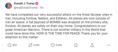 Donald Trump Truth Social message 