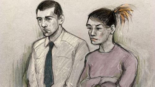A court sketch of Stephen Waterson, left, and Adrian Hoare who are facing manslaughter charges at the Old Bailey in London.