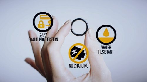 The ring is water-resistant and covered by Mastercard's 24/7 fraud protection system (Supplied).