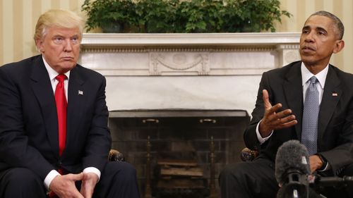 President-elect Donald Trump meeting with then-President Barack Obama in the White House. (AAP)