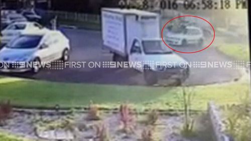 The car sped off after mowing down the group. (9NEWS)