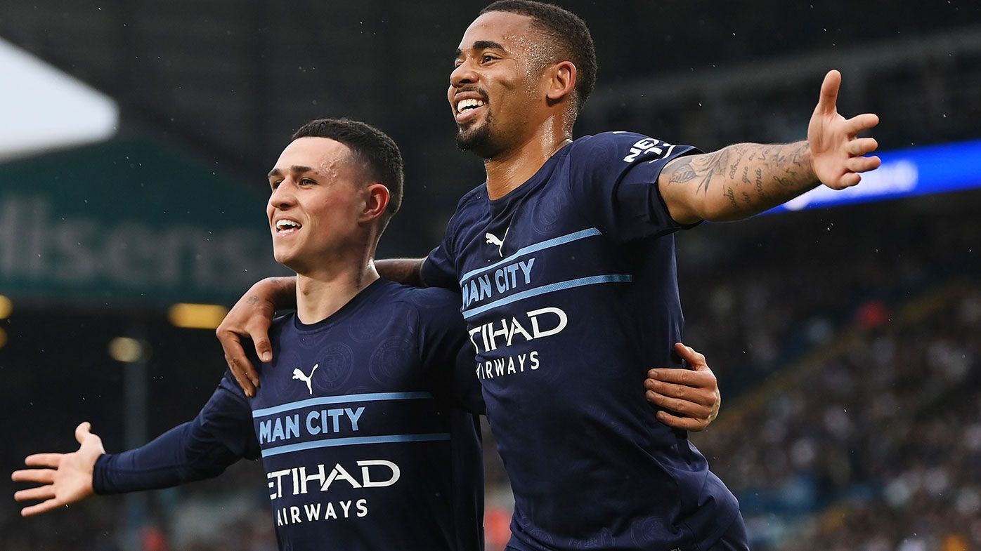 Phil Foden and Gabriel Jesus of Manchester City celebrate