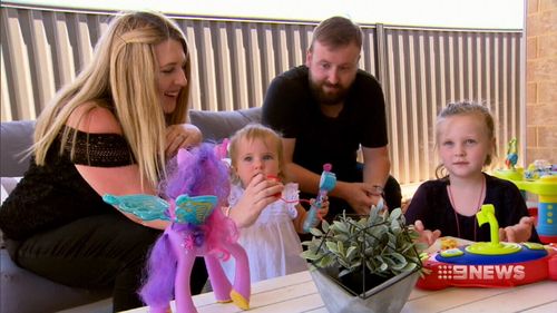 Perth parents Catherine and Greg Hughes have become vaccination campaigners since losing their newborn son to whooping cough in 2015. (9NEWS)