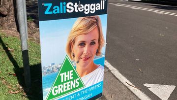 A misleading election sign portraying Zali Steggall as a Greens candidate