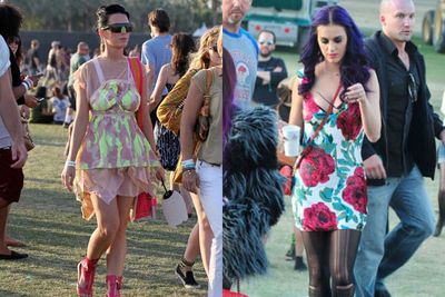 Serial offender! From droopy boobs to torn-up tights, Katy Perry takes an unfashionable dip in the grunge pool at Coachella. <br/>