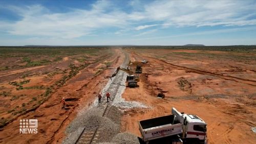 The Trans-Australian railway line was closed after a one-in-200-year flooding event. 