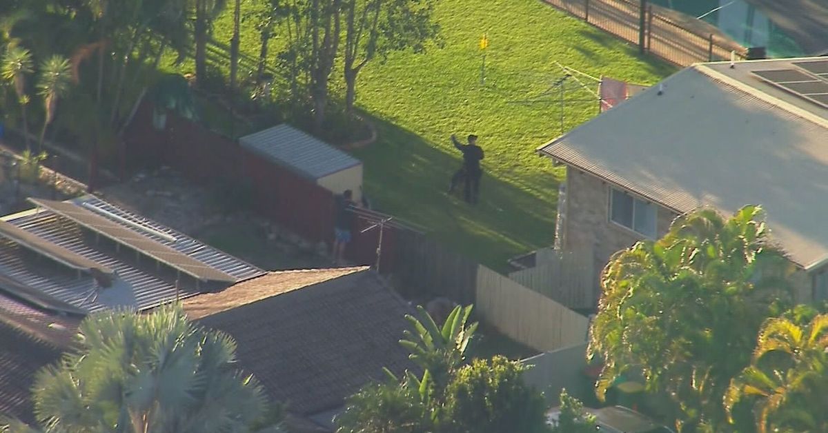 Suburban manhunt under way for shirtless man accused of ramming police car