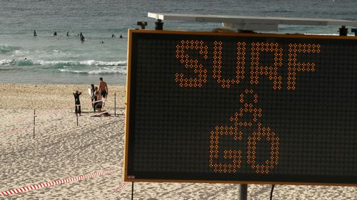 A sign at Bondi Beach (Mark Kolbe).