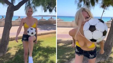 Sophie celebrates the Matildas