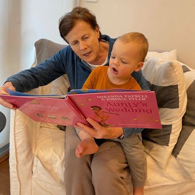 Sylvia Jeffreys' son Oscar with her mother Janine Jeffreys.