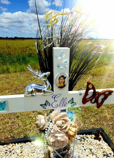 A memorial to Elle at the location she was killed.