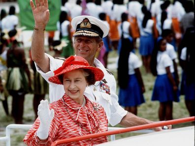 The Queen And Prince Philip On Tour In Kiribati, South Pacific 