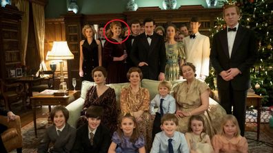 Fergie seen in a scene in The Crown showing the Royal Family at Christmas in Sandringham 