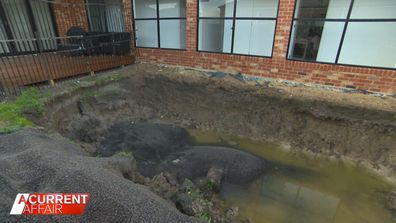 Geelong couple Dana and Rohan Lunn said their backyard now resembles a swamp.