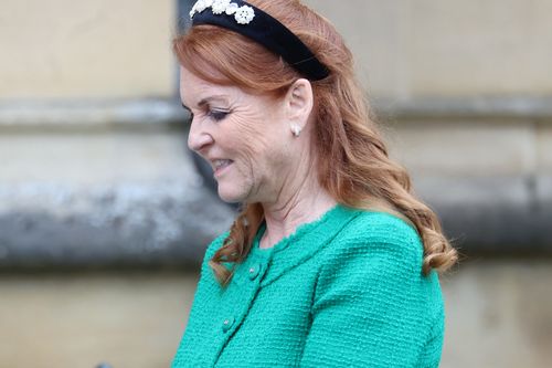 WINDSOR, ENGLAND - MARCH 31: Sarah, Duchess of York attends the Easter Mattins Service at Windsor Castle on March 31, 2024 in Windsor, England. (Photo by Chris Jackson/Getty Images)