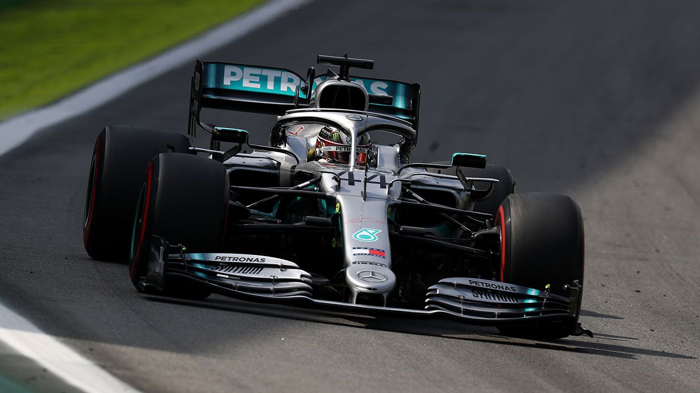 Lewis Hamilton in action during the Brazilian Grand Prix.
