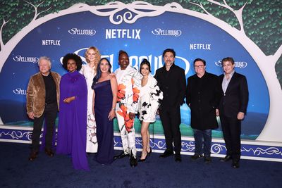 Alan Menken, Jenifer Lewis, Nicole Kidman, Vicky Jenson, Tituss Burgess, Rachel Zegler, Javier Bardem, Nathan Lane and Glenn Slater 