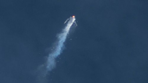 The rocket exploded during a test flight on October 31, 2014, killing a pilot aboard and seriously injuring another. (AAP)