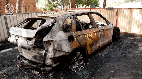 Police believe the burnt vehicle and the shooting are connected.