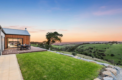 Set on masses of land, with views of rolling green hills for days and days, this beautiful home could be used in a South Australian tourism campaign.