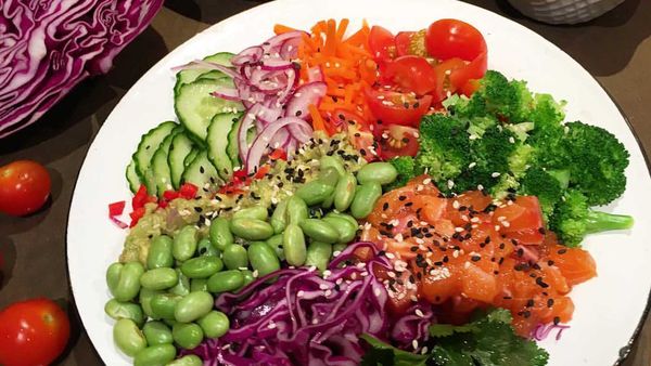 The Nude Nutritionist's salmon poke bowl

