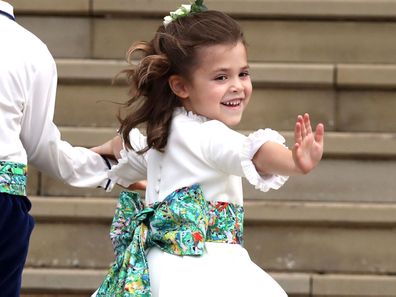 Theodora Williams as a bridesmaid at Princess Eugenie's wedding.