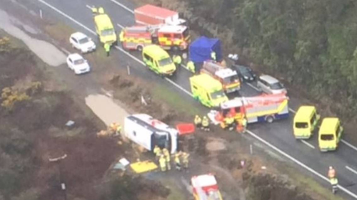 The bus is said to have flipped in wet weather. 