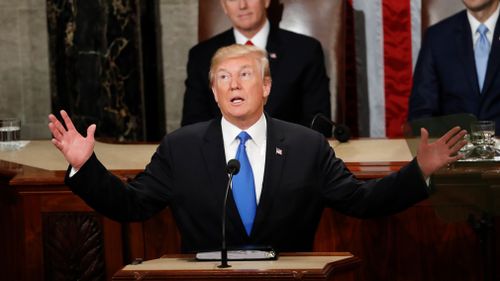President Donald Trump delivers his State of the Union address. (AAP)
