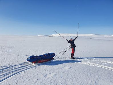 Brooke took a 250km ski trip across an arctic plateau in Norway in minus 35 degrees, pulling a 50-kilo sled.