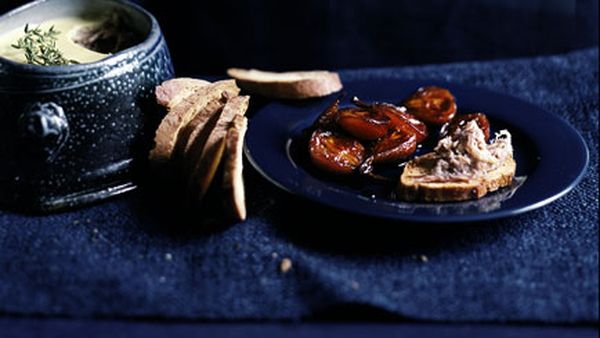 Goose rillettes with pears in grape must