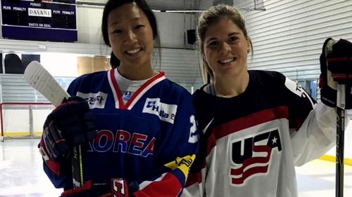 American sisters Marissa and Hanna Brandt compete in ice hockey - for Korea and the United States. (Supplied)