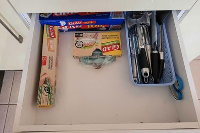 Utensil drawer reorganised