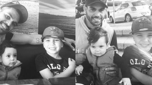 Inglis said Riley was the son of a woman he dated for a short time during a break in his relationship from his now wife Sally Robinson in 2009. (Instagram: @greg_inglis1)