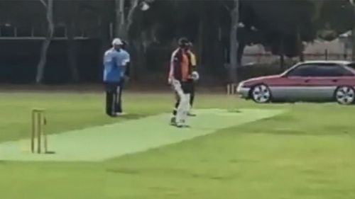 The driver of the stolen vehicle drove through a live cricket match.