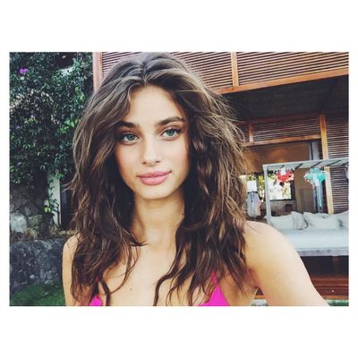 Taylor Hill's hair embraces the freedom of travel.