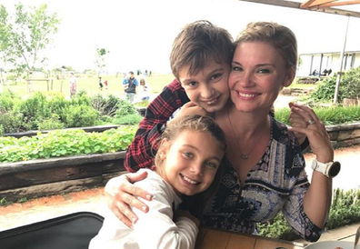 Chloe Maxwell with her son Max and daughter Phoenix.