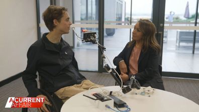 Alex Richter (left) was about to start Year 12 when he was paralysed after crashing off his bike on a trail he's ridden 100 times before.