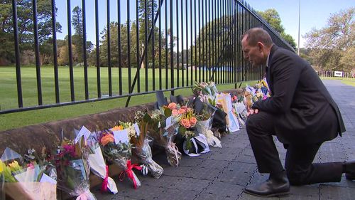 Former Prime Minister Tony Abbott outside of Government House in Sydney following the death of Queen Elizabeth.